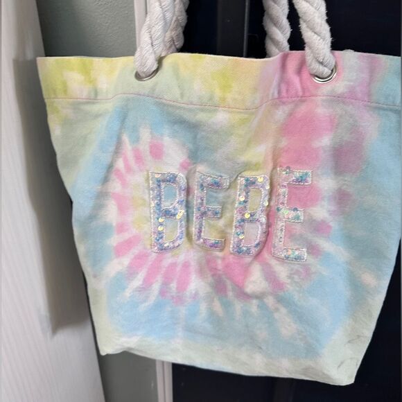 Bebe Tie Dye Knot Rope Beach Bag - Picture 3 of 8